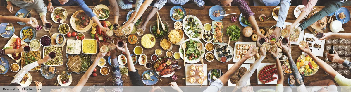 Friends Happiness Enjoying Dinning Eating Concept