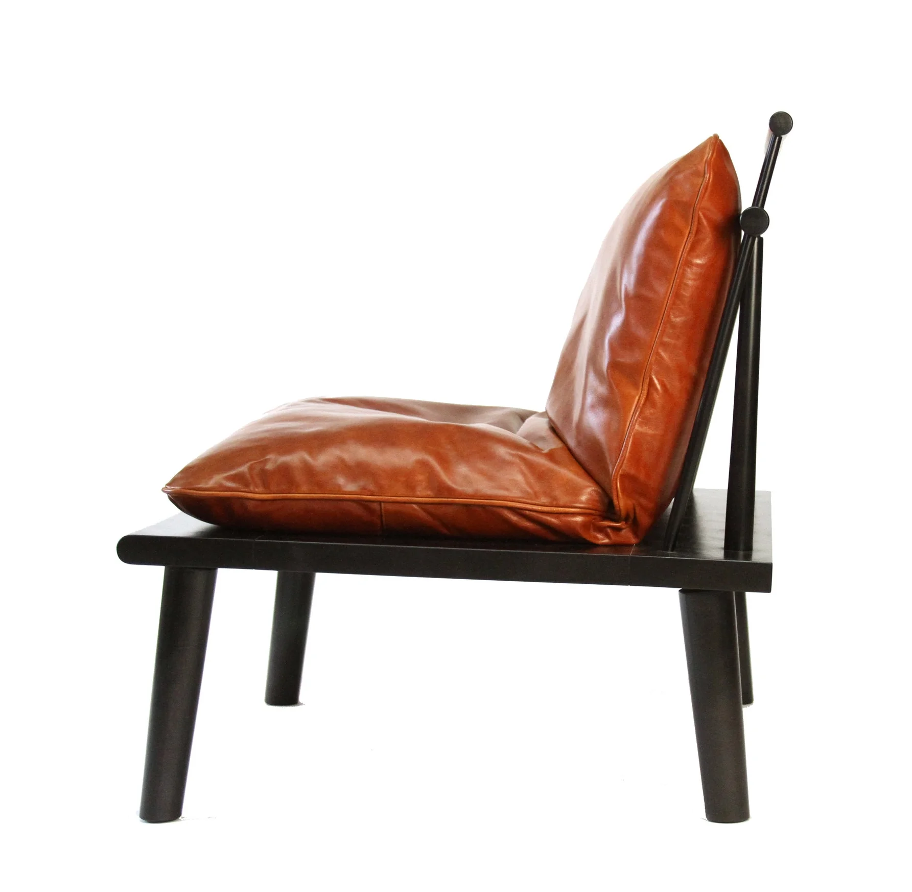 O&G Studio Horseshoe Chinese Armchair Windsor Contemporary Side Dining Chair  Modern Andrew Mau Designed Design Interior Braced Seating Ebonized Maple Magenta Beet Stained Stain