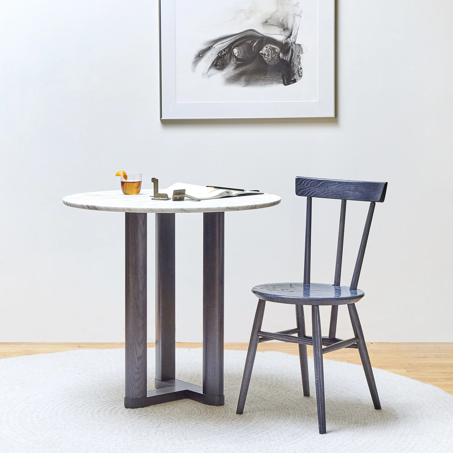 Hull Pedestal Table | Marble Top Accent Table | O&G Studio