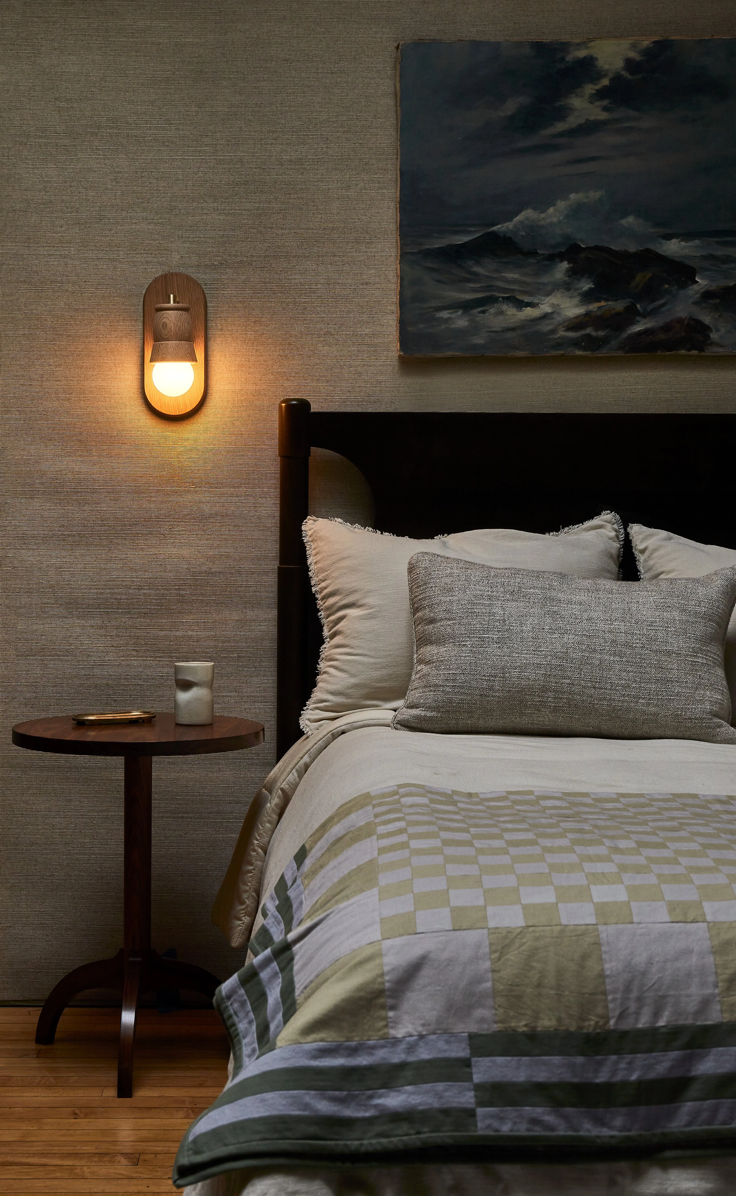 AMBOY SCONCE_VIGNETTE BY BED_2_withMCallanhanQuilt.jpg