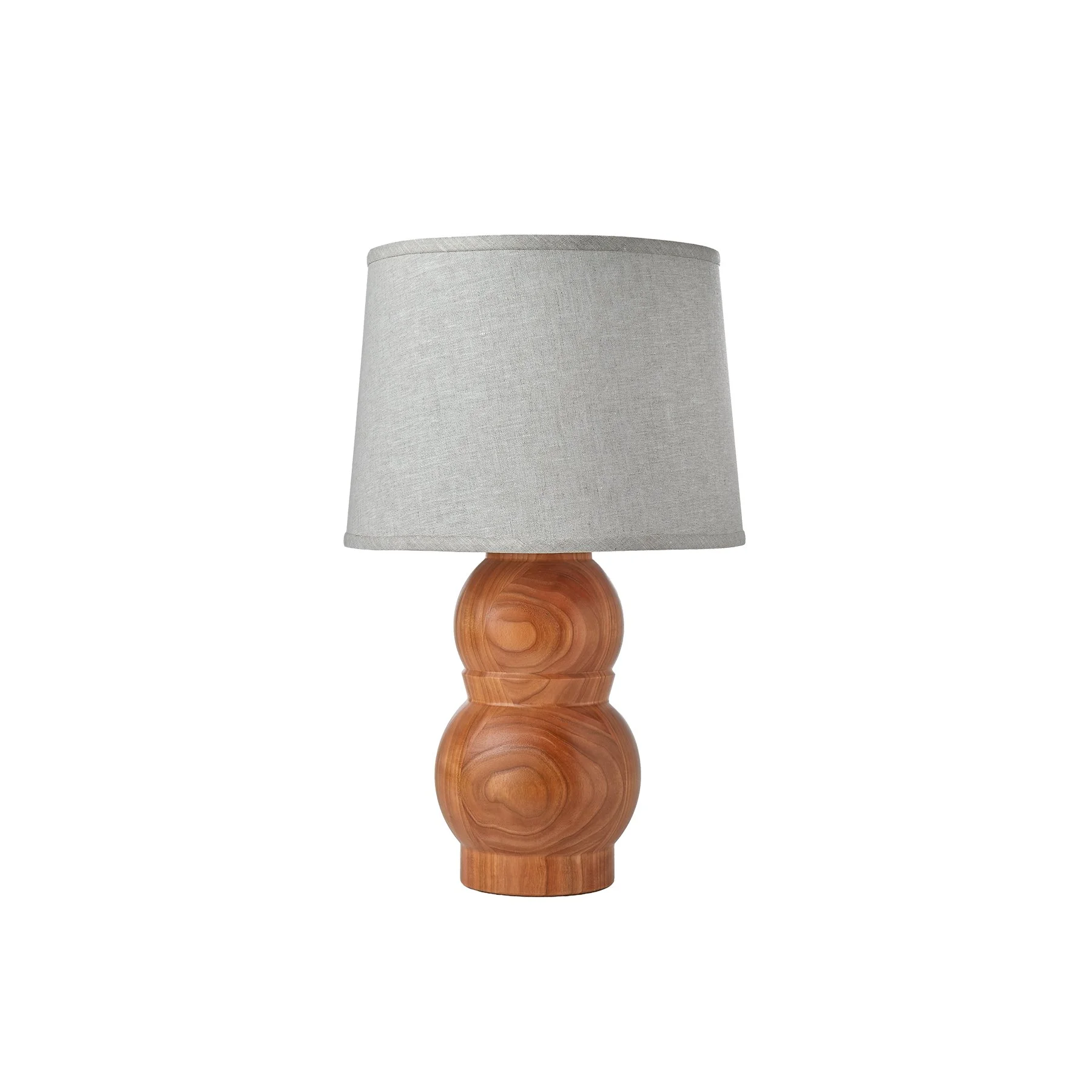 The Marion Lamp is a made-to-order solid hardwood table lamp from O&G Studio, available in ash stain finishes, natural cherry, and natural walnut with a linen shade.