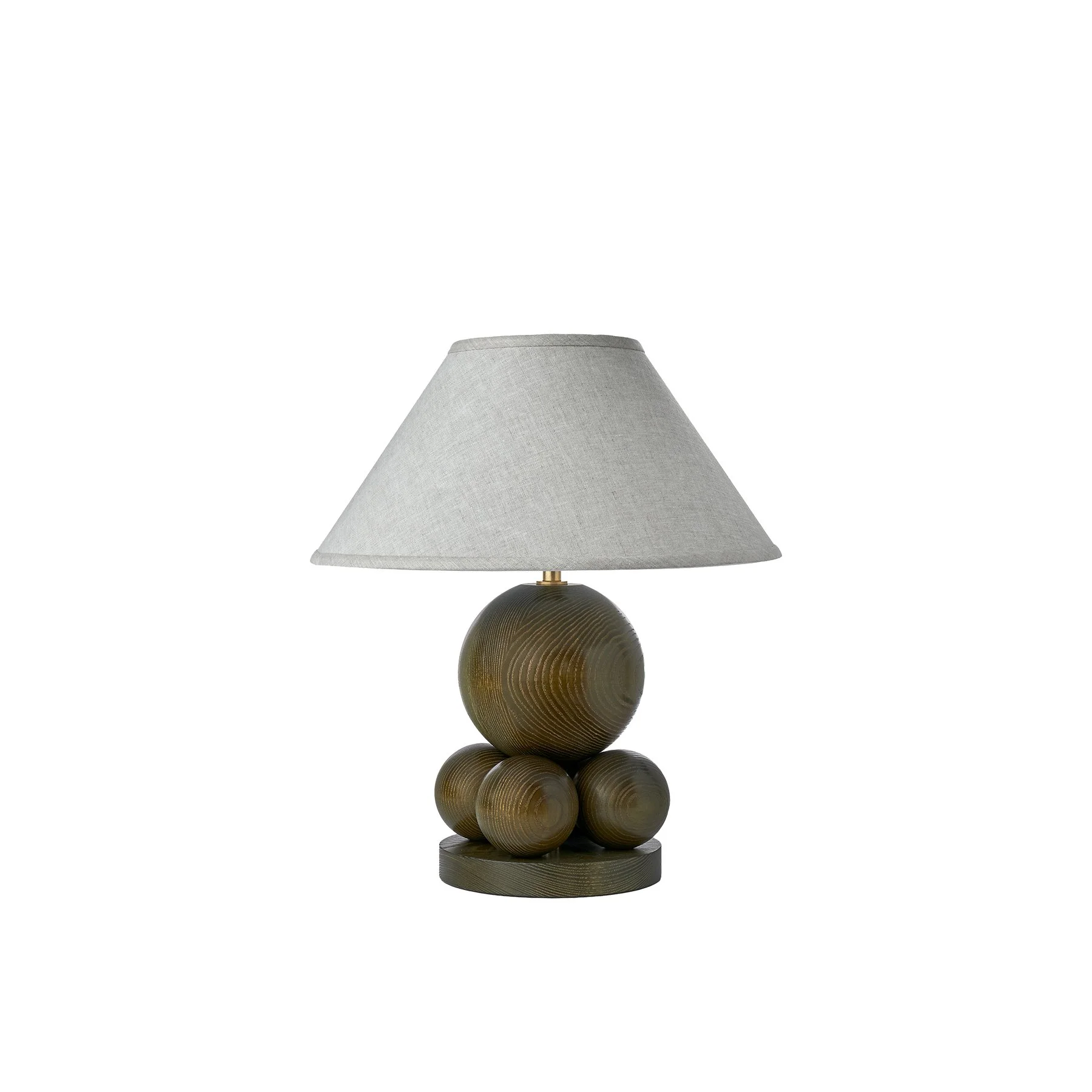 The Mora Lamp is a made-to-order solid hardwood table lamp from O&G Studio, available in ash stain finishes, natural cherry, and natural walnut with a linen shade.
