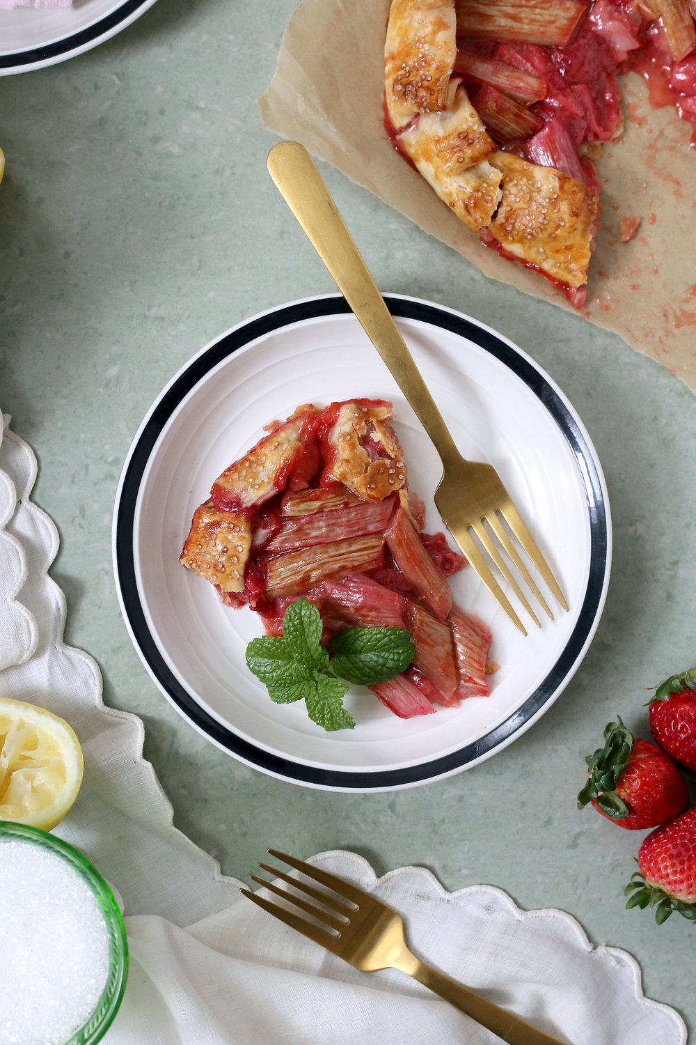 A slice of spring. Get the recipe for this Strawberry Rhubarb Galette via UnusuallyLovely.com