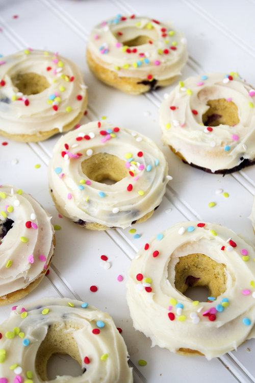 Lemon Blueberry Donuts via UnusuallyLovely.com