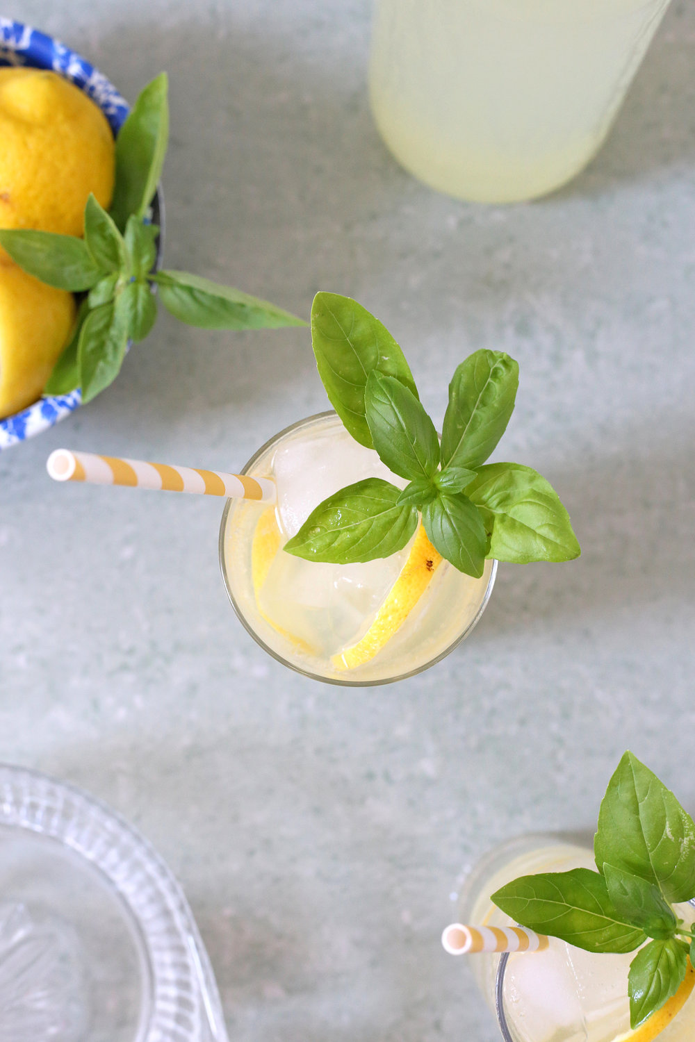 The perfect summer cocktail: Boozy + Bubbly Basil Lemonade. Recipe: Unusuallylovely.com