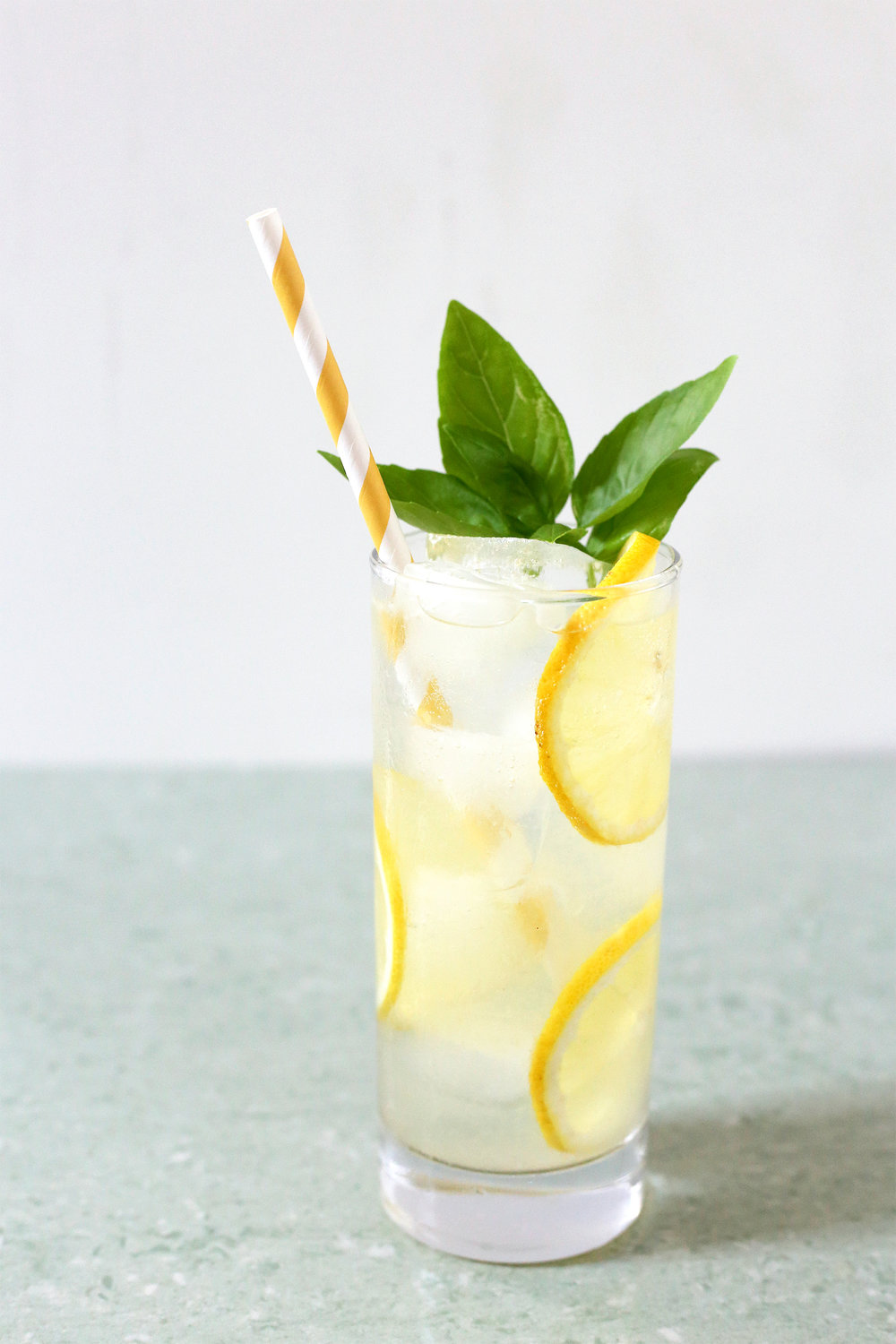 Summer in a glass: Boozy & Bubbly Basil Lemonade. Get the recipe: unusuallylovely.com