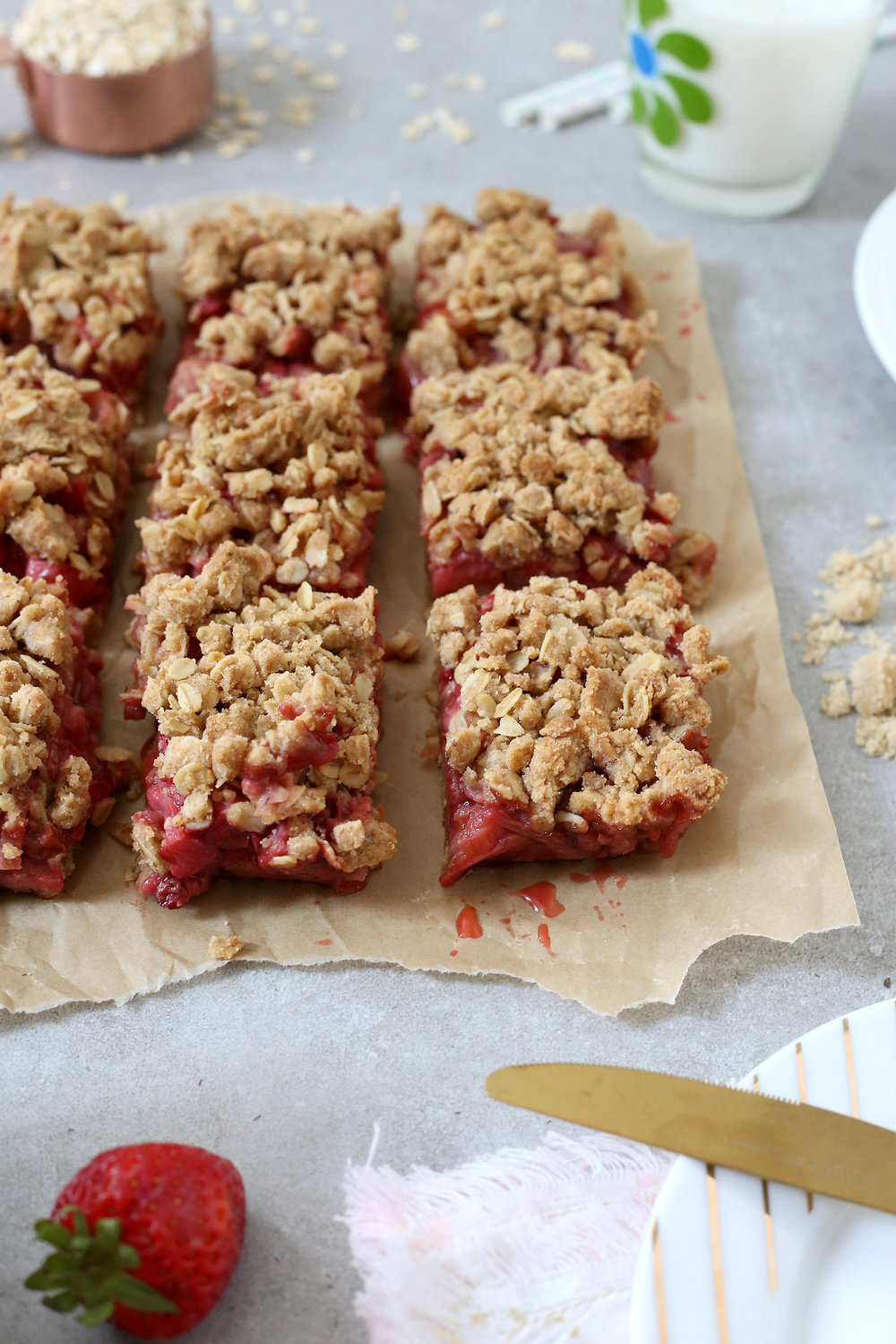 Looking for the perfect summer treat? Strawberry Rhubarb Bars are it! Grab the recipe: Unusually Lovely Blog