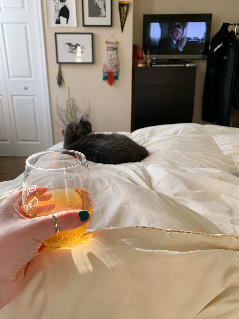A Casual Sunday with Orange Wine in bed via Unusually Lovely Blog