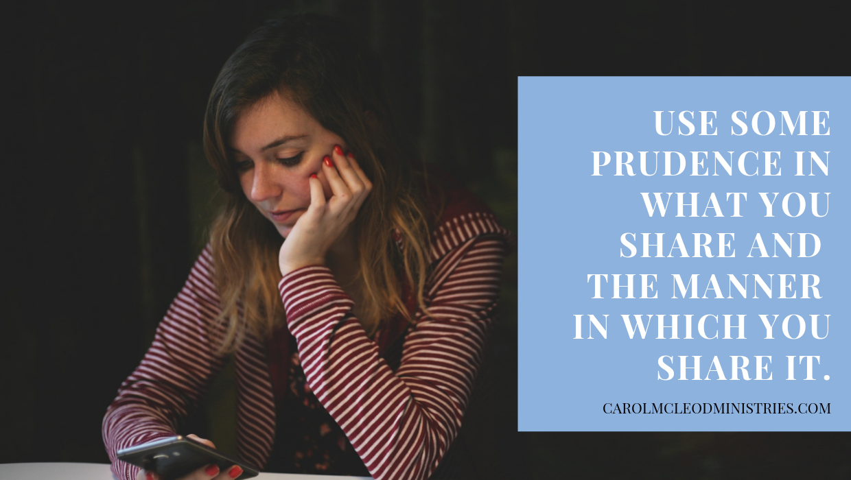 Christian woman posting on social media