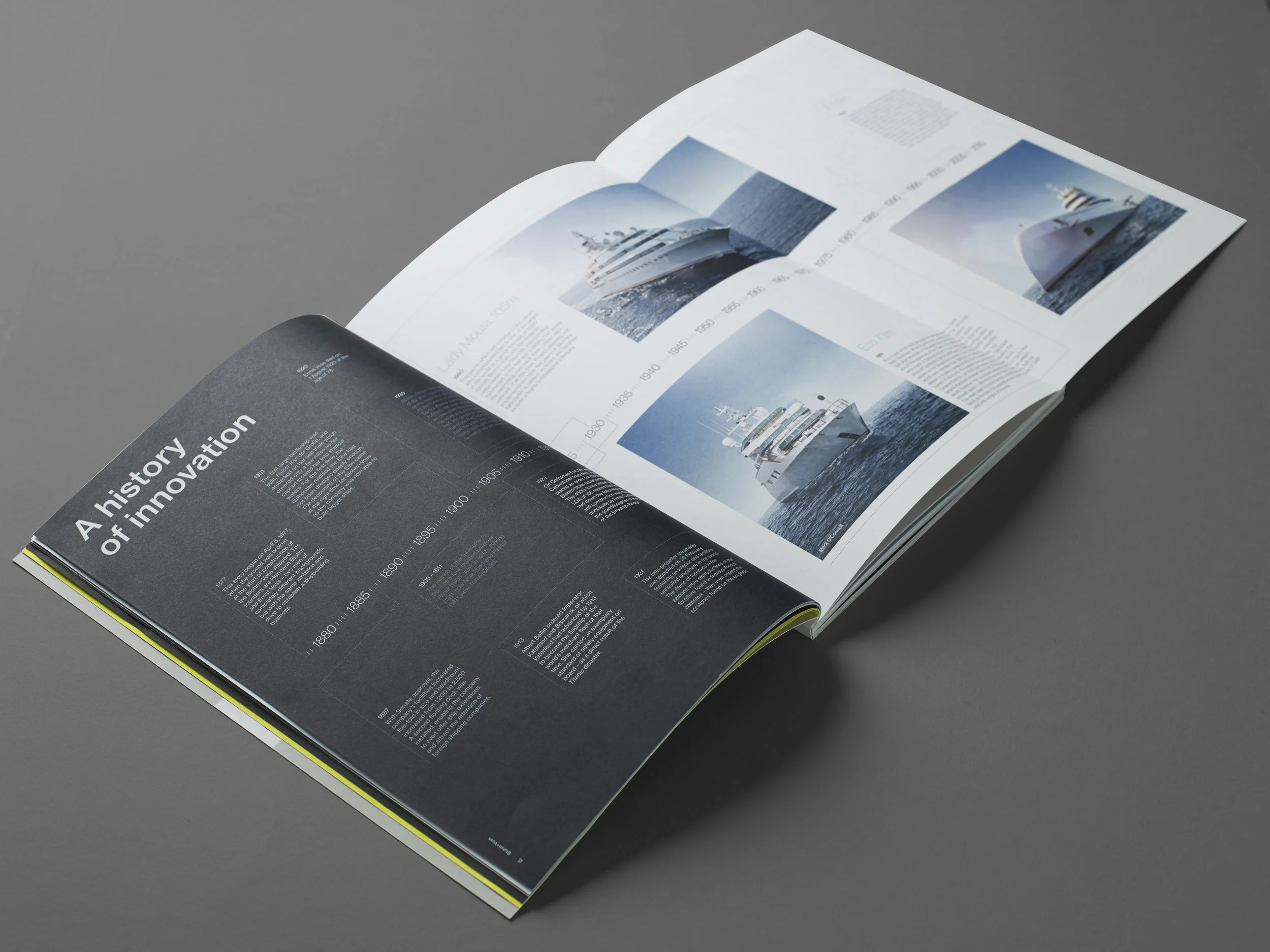 To mirror the brands commitment to craftsmanship we carefully selected a combination of materials and finishes, including specially formulated luminous inks, throw out feature sections and multiple paper stocks to enhance the reading experience.