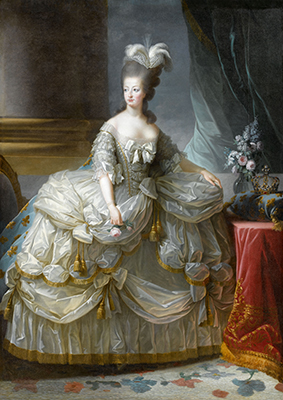 Image: after Louise Élisabeth Vigée Le Brun Queen Marie-Antoinette 1783 oil on canvas. On loan from the Palace of Versailles. Photo © Château de Versailles, Dist. RMN-Grand Palais / Gérard Blot
