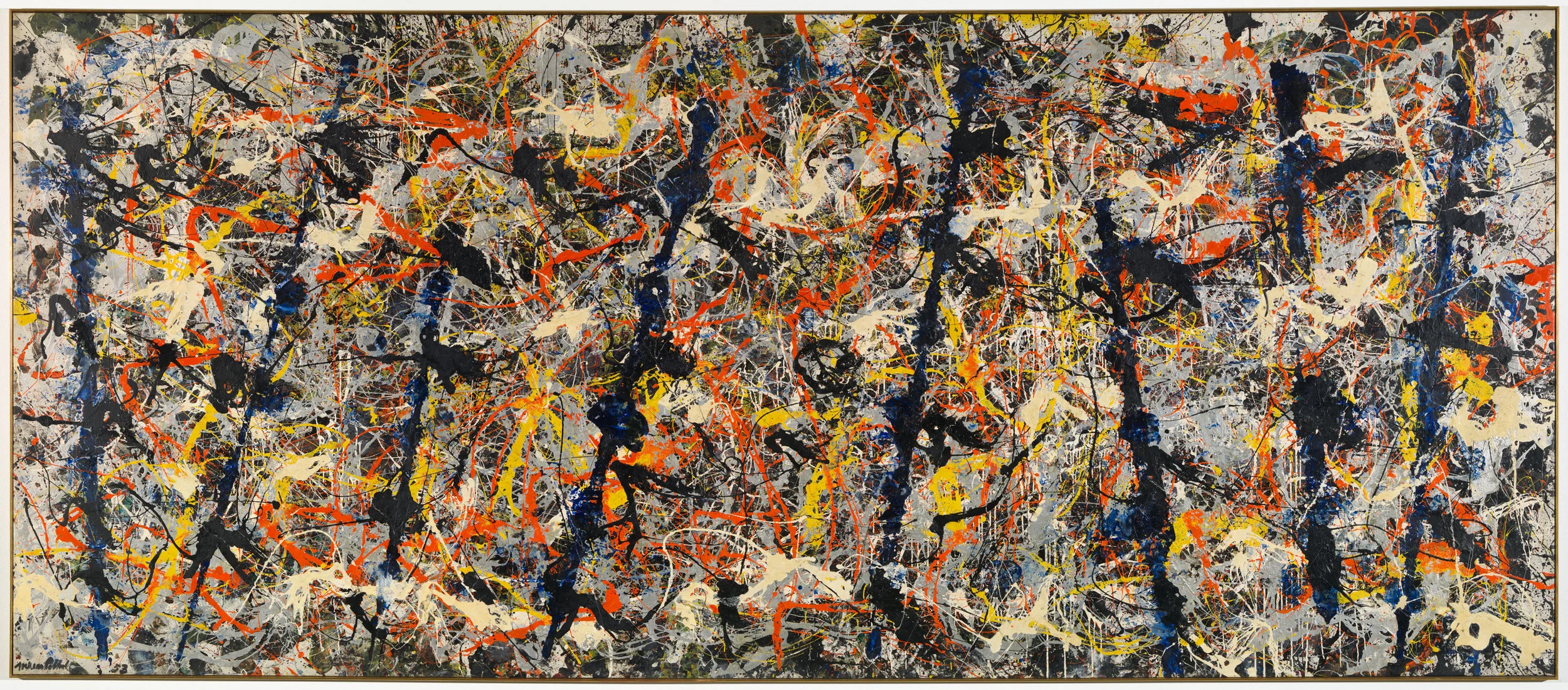 Jackson Pollock Blue poles 1952 oil, enamel, aluminium paint, glass on canvas National Gallery of Australia © Pollock-Krasner Foundation/ARS/Copyright Agency