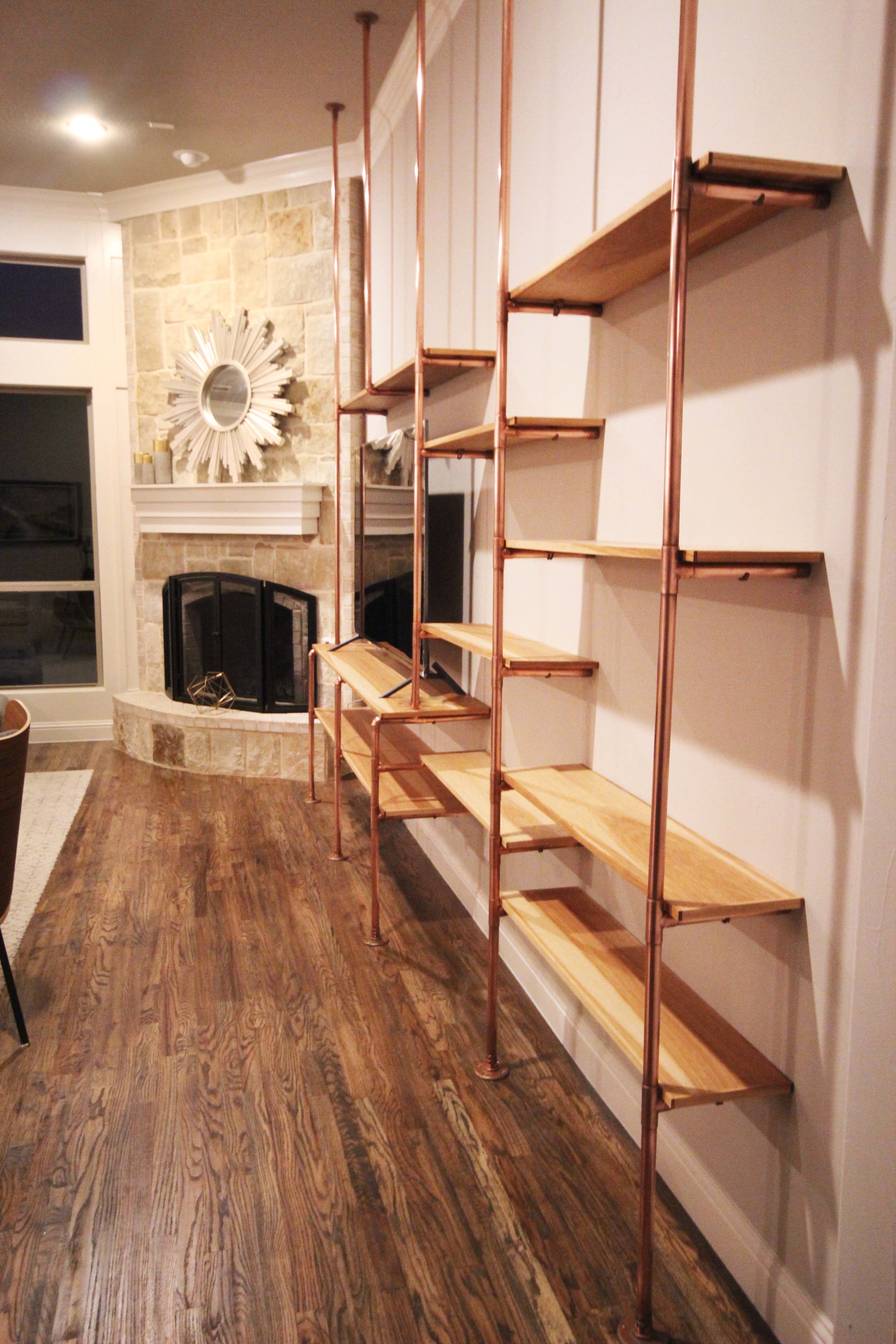 COPPER & PECAN SHELVES - RESIDENCE IN FARMERS BRANCH, TX - 2017