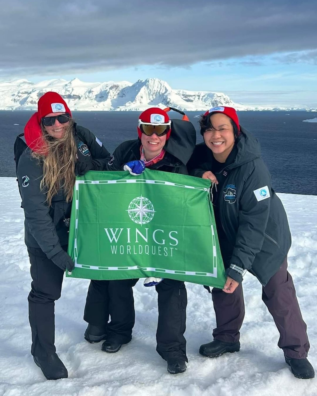 Tiffany Duong, Aya Walraven, &amp; Dr. Louise Edwards have joined forces to launch Three Otters Media. With the WINGS Flag in hand, they are embarking on a groundbreaking expedition to Antarctica! 💙💚

Their mission? To create a science-based virtua