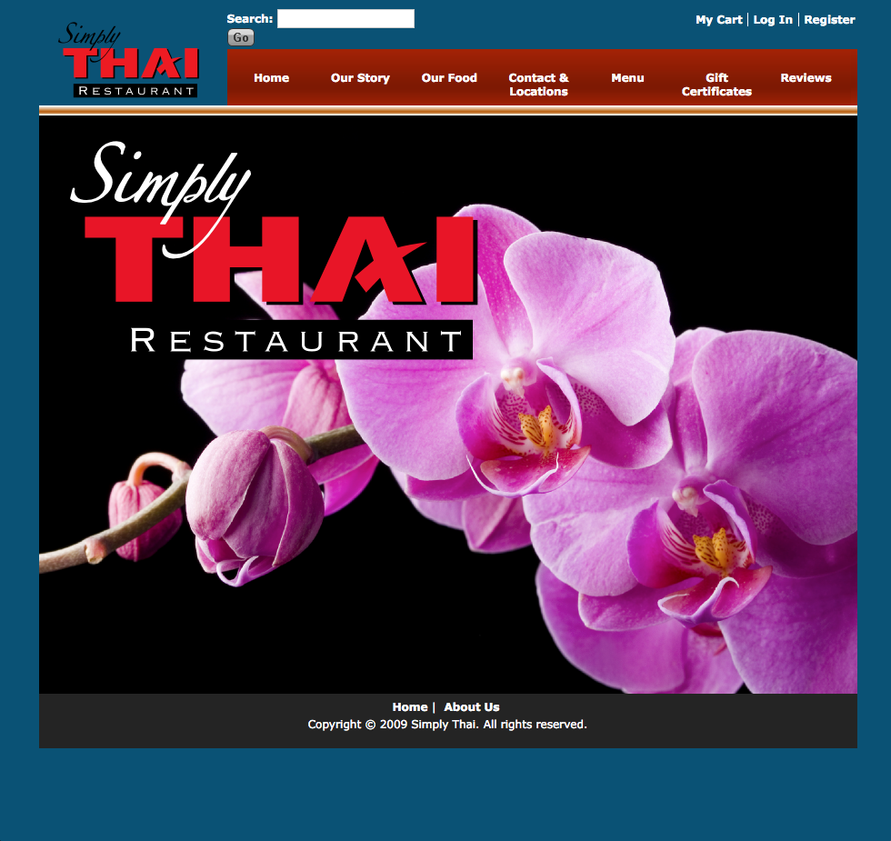 Simply Thai's legacy website was a fixed-width site that didn't speak to the restaurant's outstanding quality food.