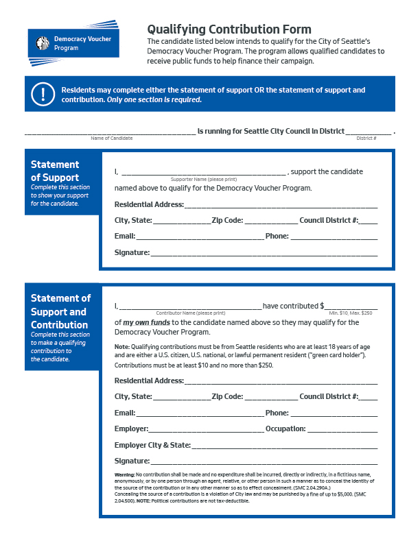 Qualifying Contribution Form