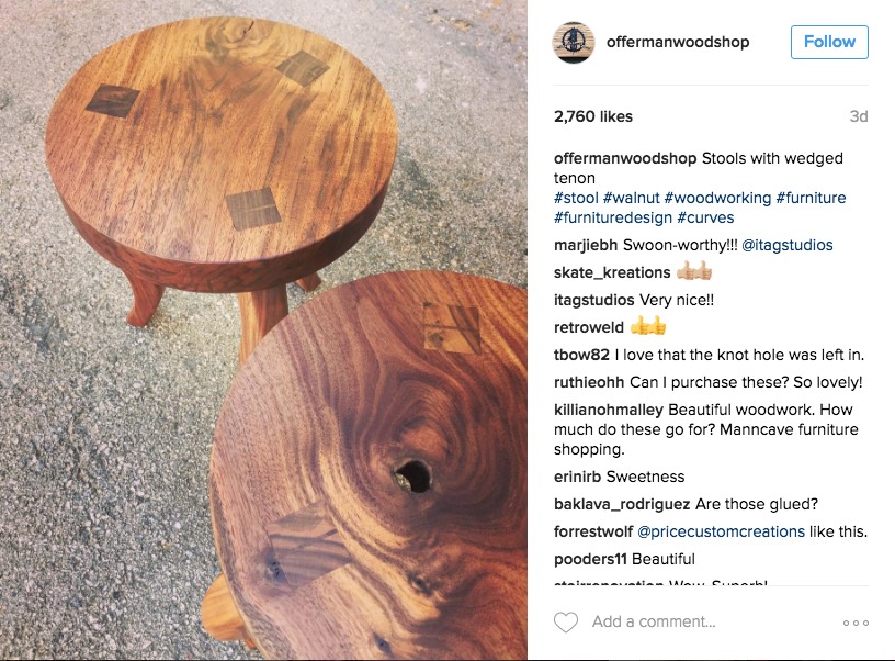 Official Offerman Woodshop Instagram