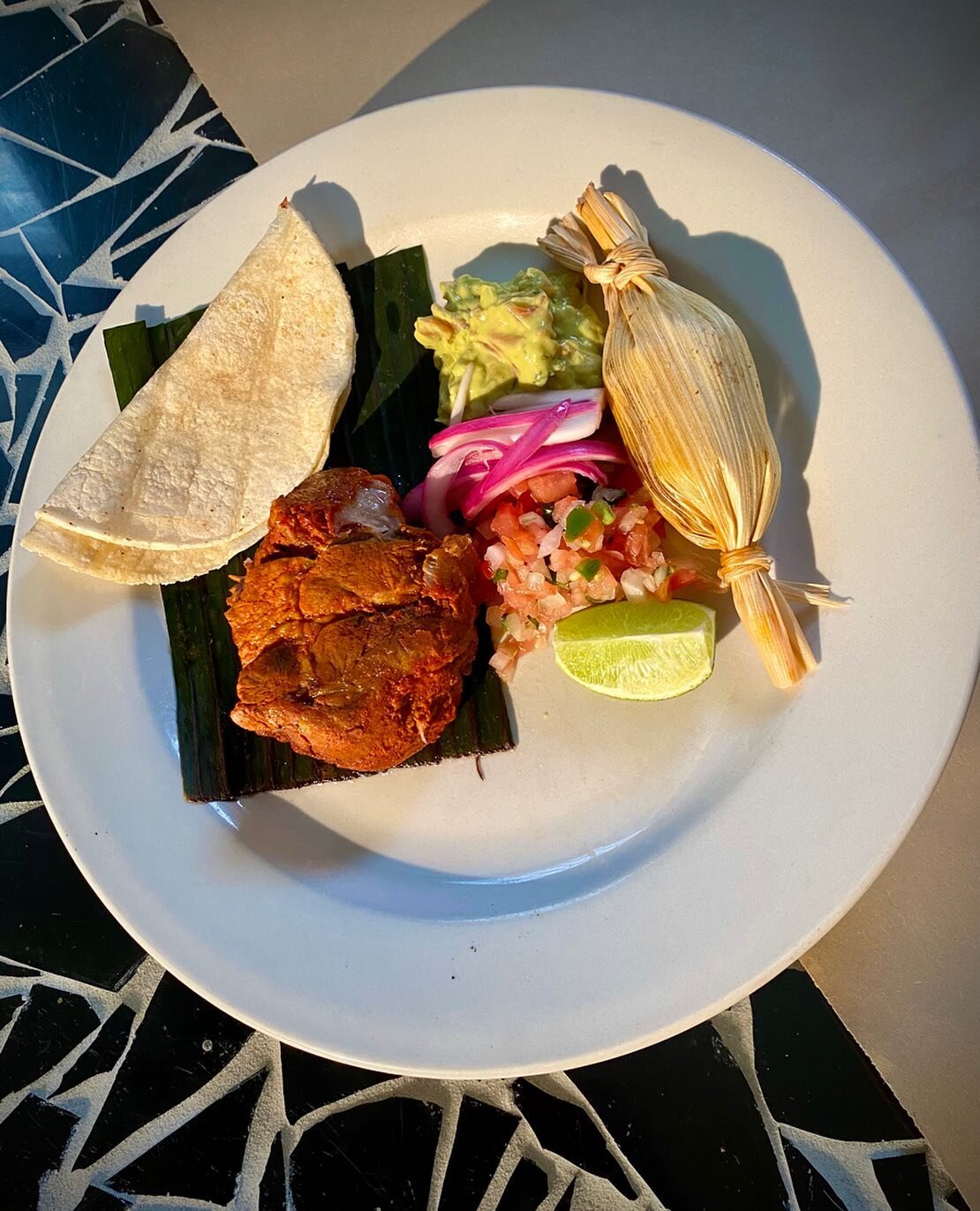 The weekend special!!! YES! Cochinita Pibil! With guacamole and pic&oacute; de gallo. Delicioso!!!

&hellip; and for dessert&hellip;