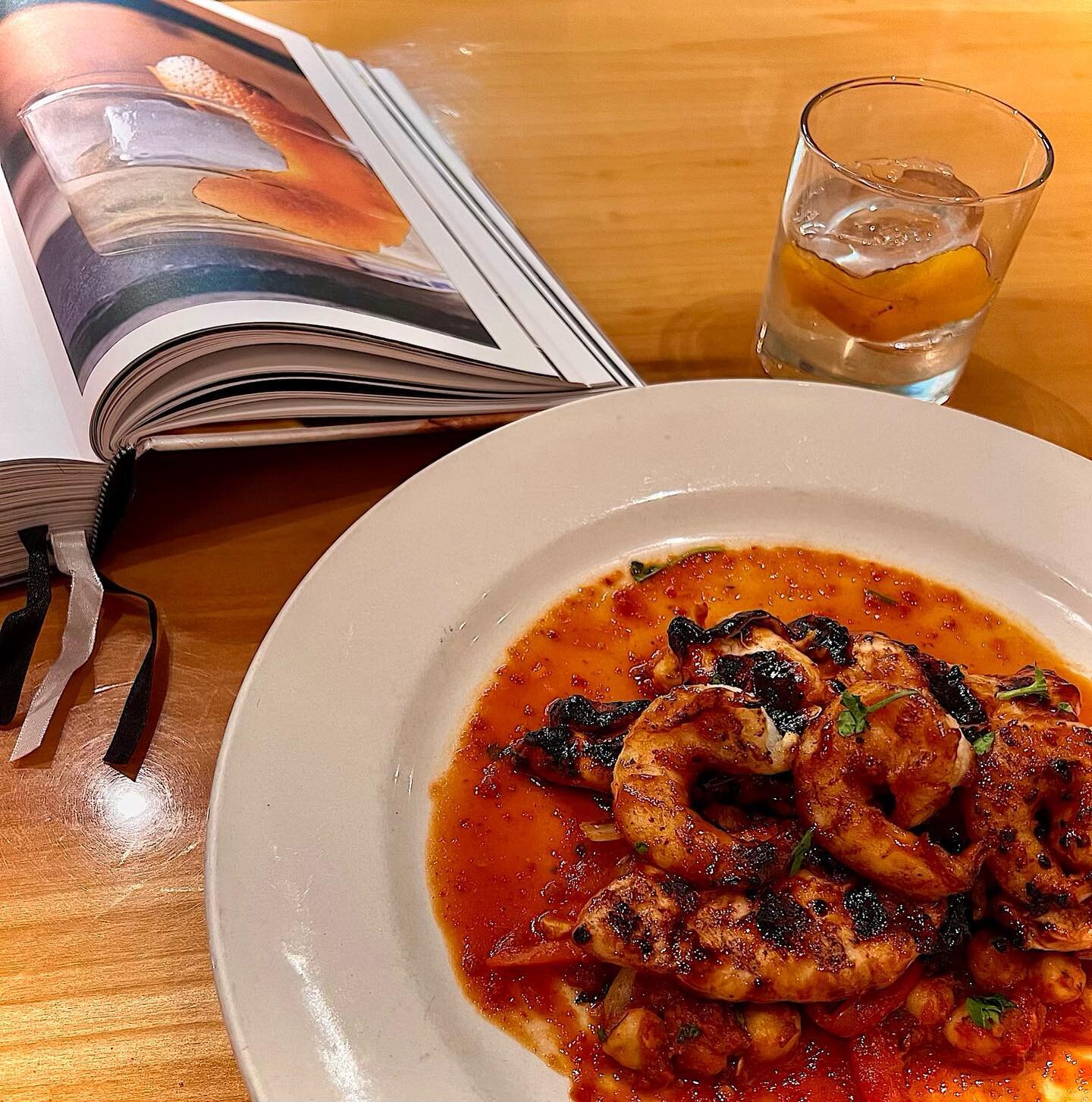 Grilled chicken and shrimp in a Melinda BBQ sauce, served over chickpea medley in a smoky morita salsa with black beans &amp; white rice. 
Pairs well with a Oaxacan Old Fashion!

#merrimackvalley #lawrencema #oaxaca