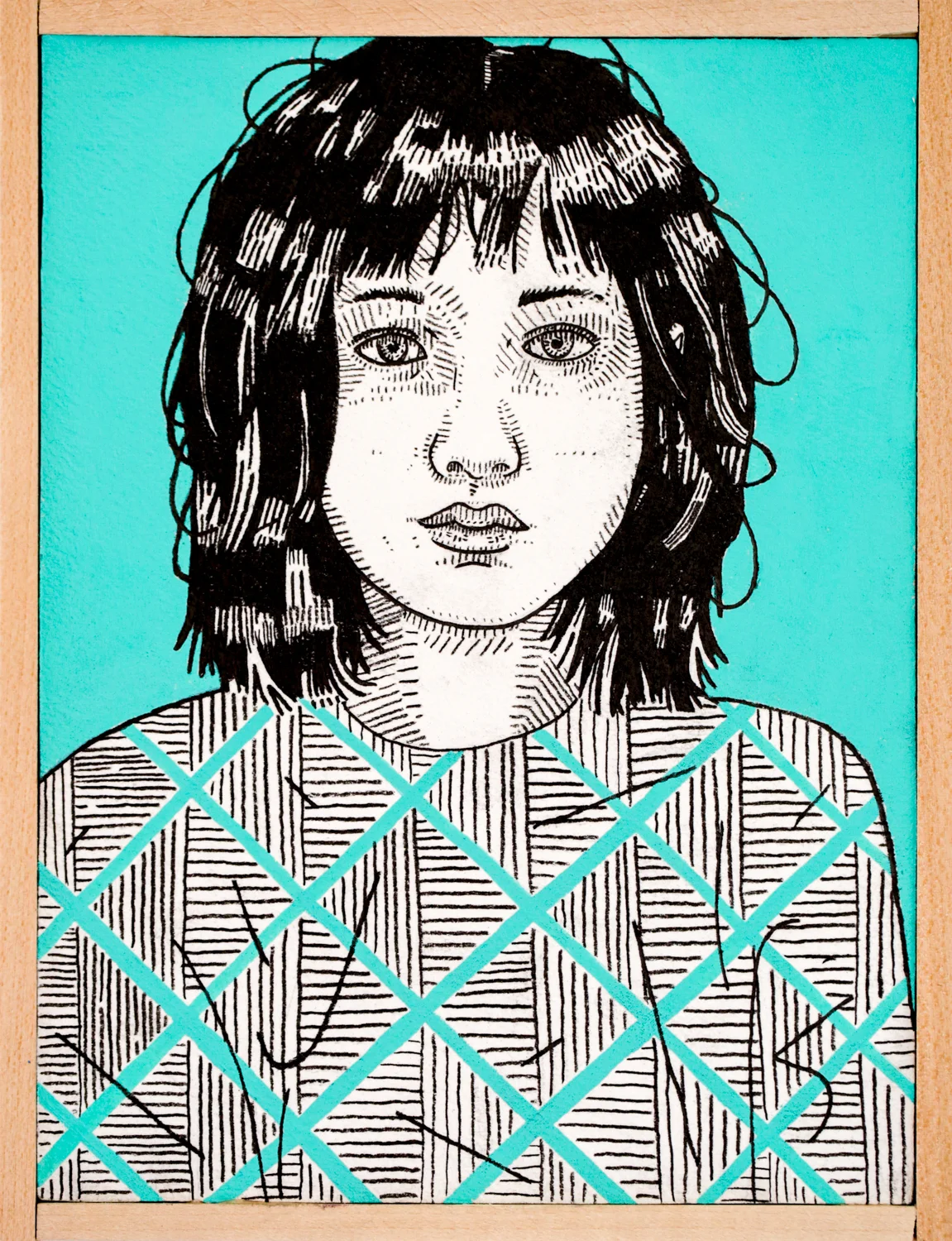 7" x 8" graphite, gouache on paper mounted on panel available here