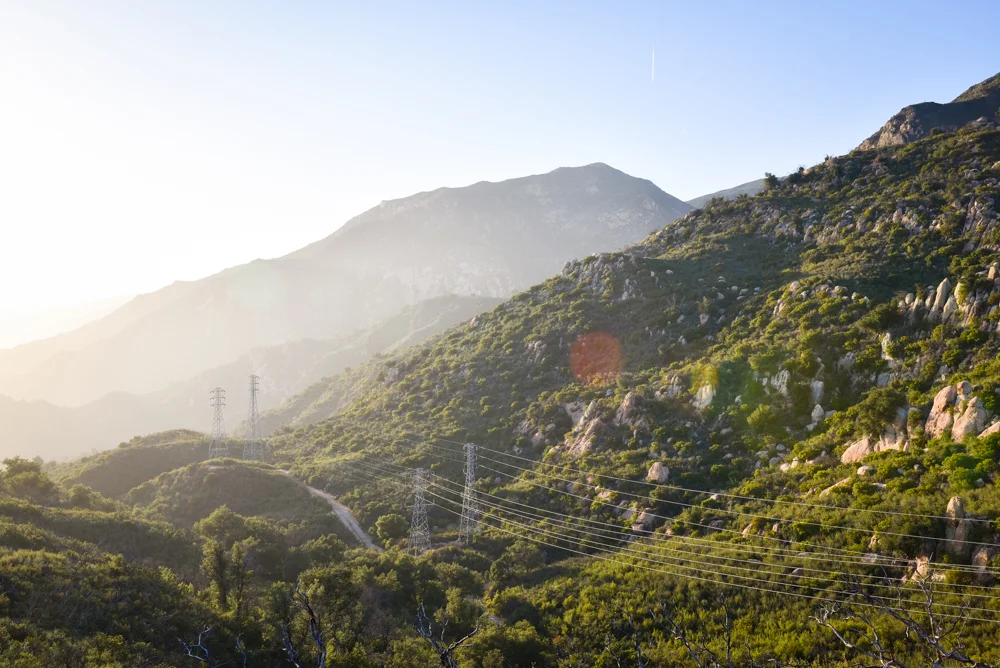 Back-side view from the top of Inspiration Point trail in the hills above Santa Barbara