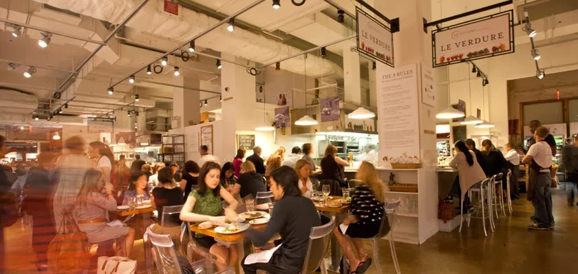 One of Eataly’s many in-store dining areas [  Image Source  ]