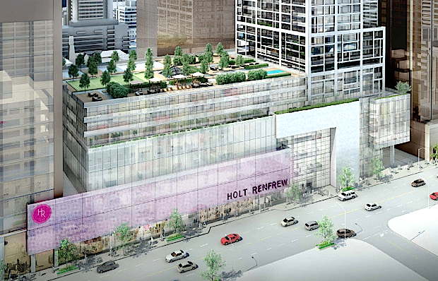 Proposal for the 200,000+ sq ft renovated and expanded Holt Renfrew store (rendering: City of Toronto)