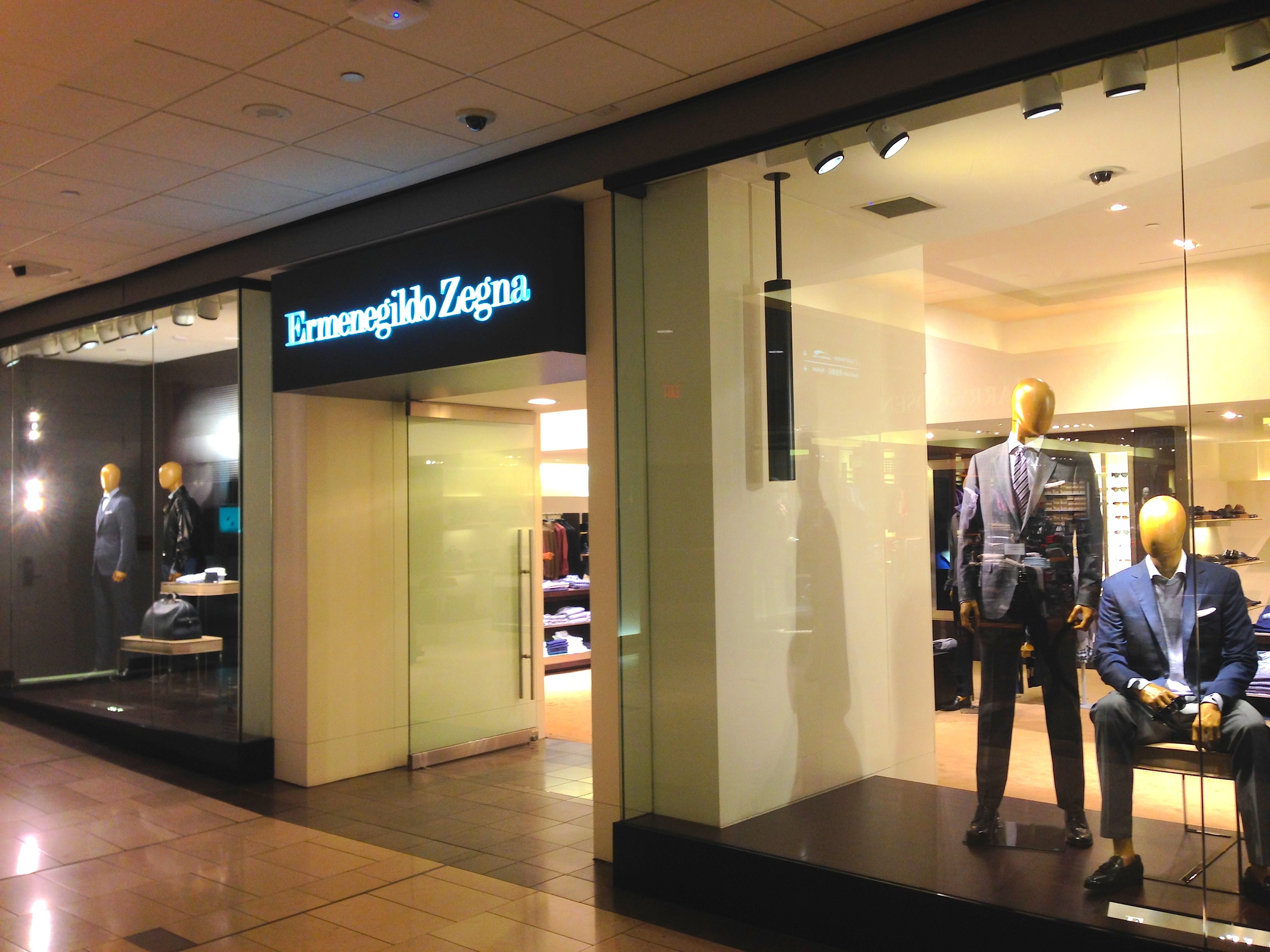 Zegna boutique, located across the hall from Harry Rosen (for reference, see lease plan below)