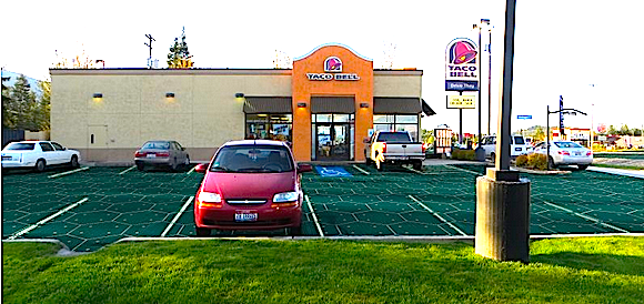 Artist rendering of a parking lot paved with solar panels. Image: Solar Roadways
