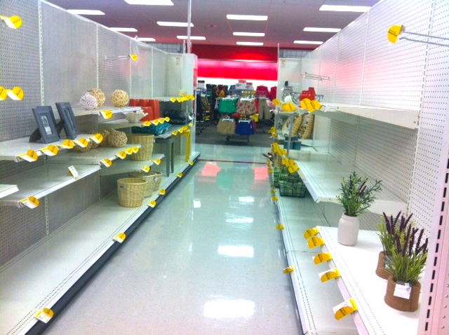 Empty shelves: a common complaint among may Canadian Target shoppers. Photo: www.jodyrobbins.com