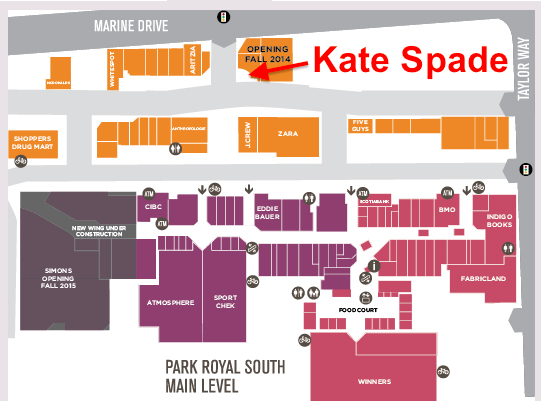 Kate Spade will locate next to the mall's new Michael Kors store. 