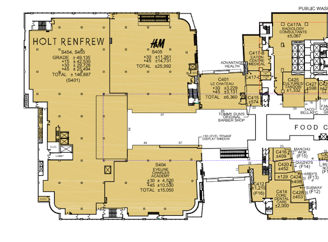 Holt Renfrew's shuttered 4th floor will become accessible to shoppers as part of the Calgary store's expansion.  Click this image for the entire PDF  via 20 Vic Management. &nbsp;