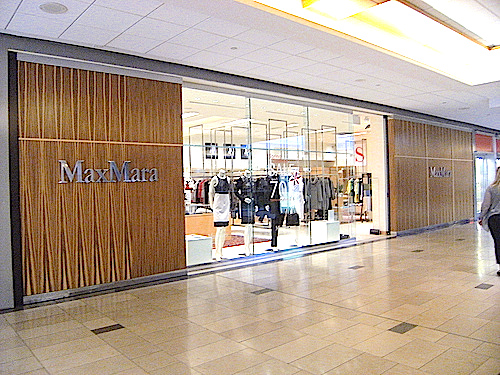 Photo of Pacific Centre's Max Mara in the spring of 2014. The store's exterior and interior have been completely overhauled. Photo: Built Form, Vancouver Skyscraper Forum