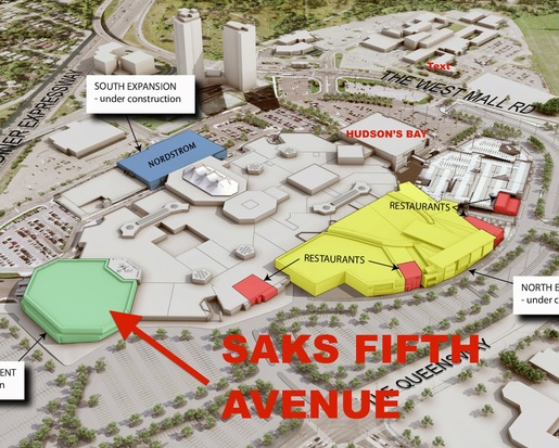 Click image to enlarge : Saks replaces part of Sherway Gardens' former Sears location. &nbsp;