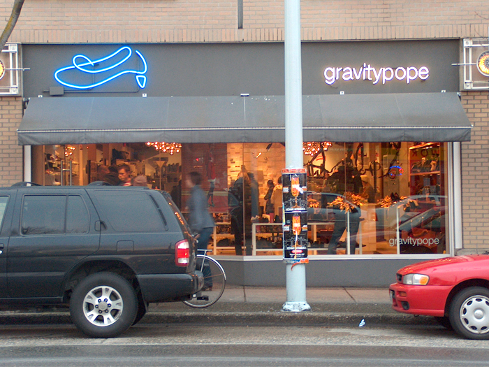 Outside Vancouver's footwear store. 