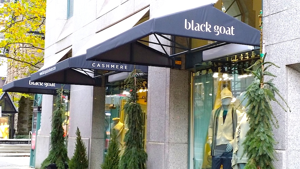 Photo: Black Goat Cashmere, 925 W. Georgia Street, Vancouver. 