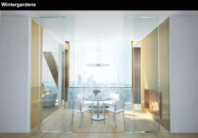 Units will feature 'winter gardens' which may open to the elements or close as weather permits. Rendering: Mizrahi Developments via Urban Toronto