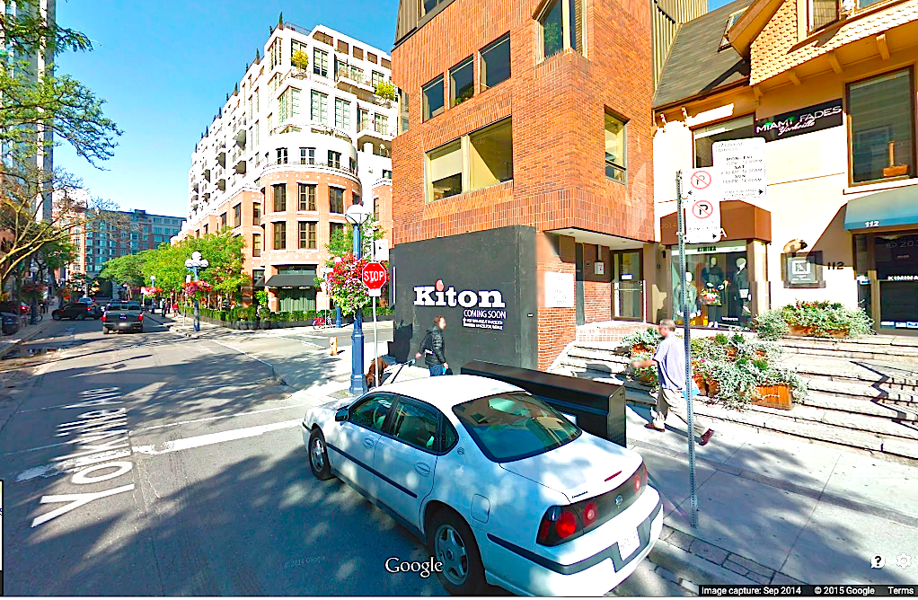 Google screen capture from September 2014 indicates Kiton as 'coming soon'. Kiton finally opened about 8 months later.&nbsp;