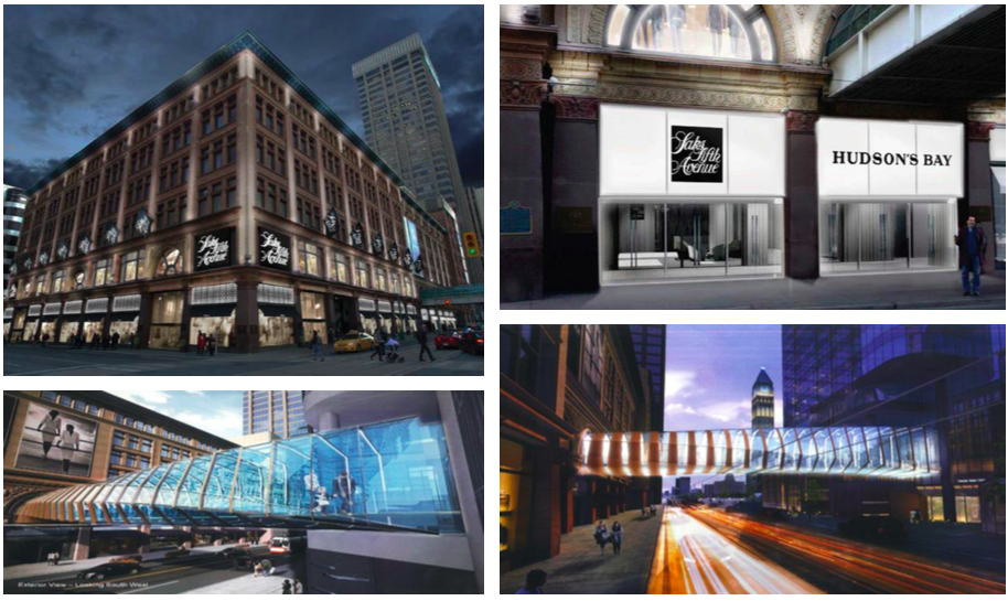 Toronto Eaton Centre Bay/Saks. Rendering - Hudson's Bay Company