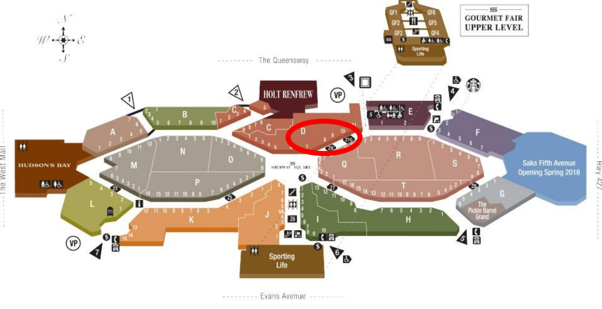 Floor plan: Sherway Gardens website