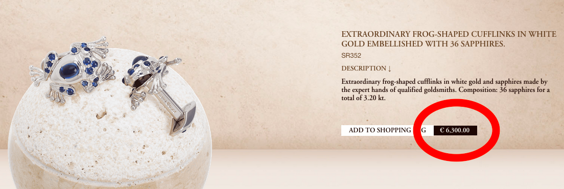 Screen capture, Stefano Ricci website