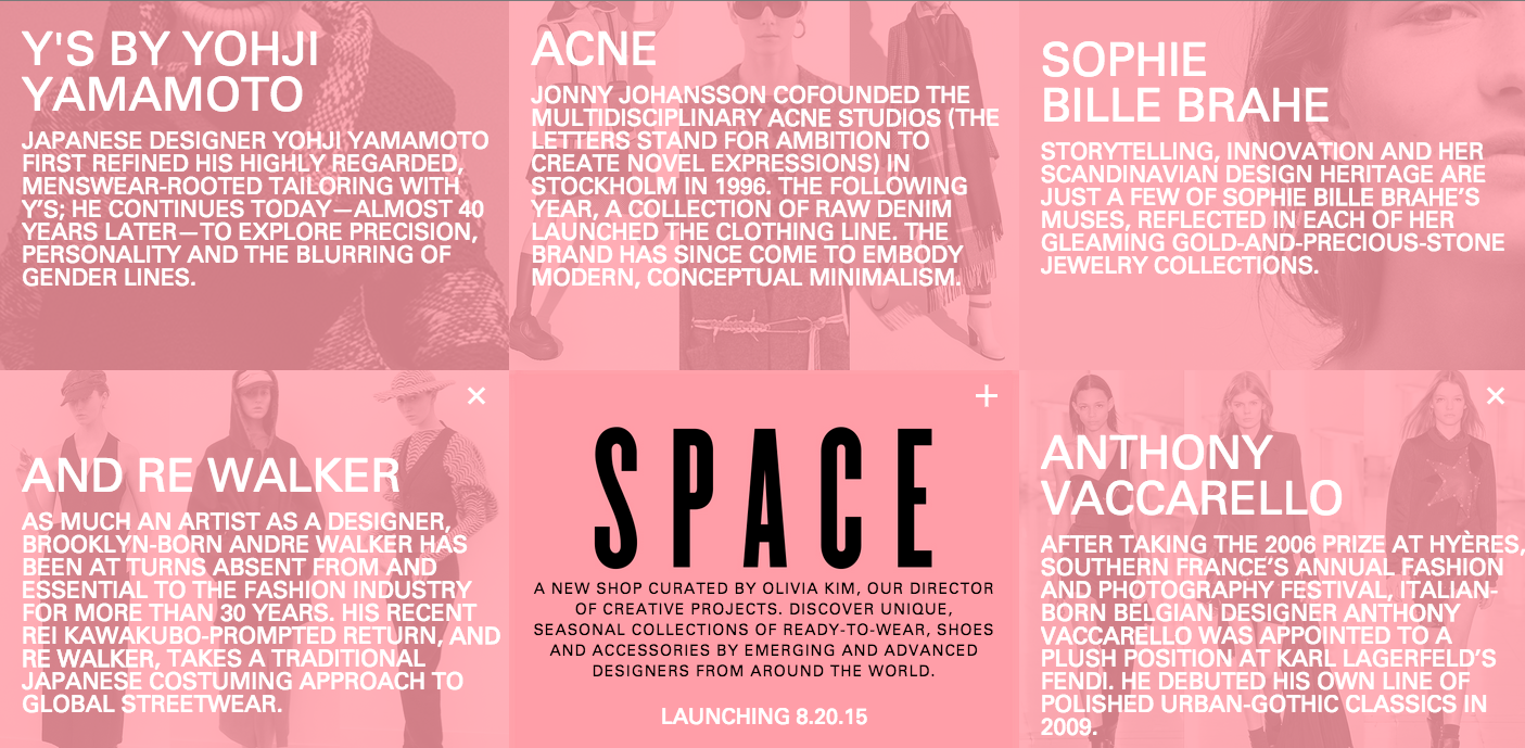 Click image to go to Space's section of the Nordstrom.com website, including a full list of featured designers. 