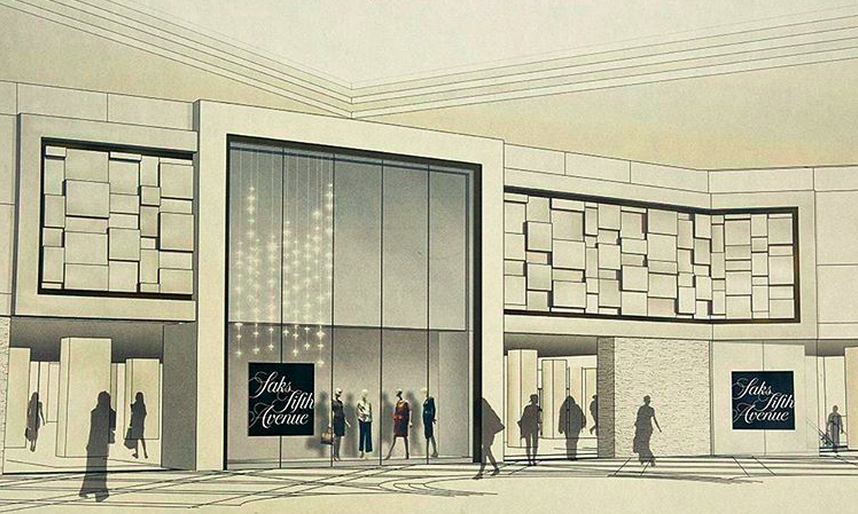 Rendering of Saks' Sherway mall entrance, provided by Saks Fifth Avenue