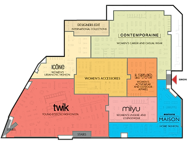 Ground floor, Simons Park Royal, featuring designer womenswear department.&nbsp;