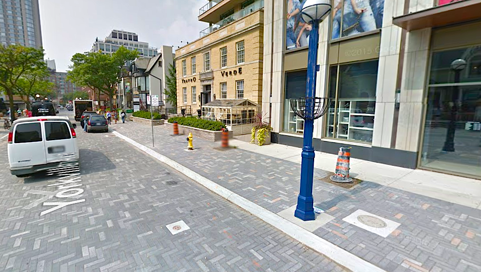 Yorkville Avenue's new paving stones. Photo: Google Street View