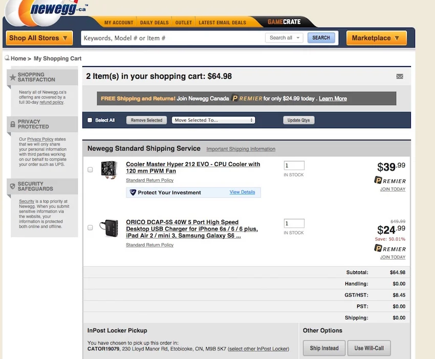 InPost partner Newegg.ca offers locker pick-up option