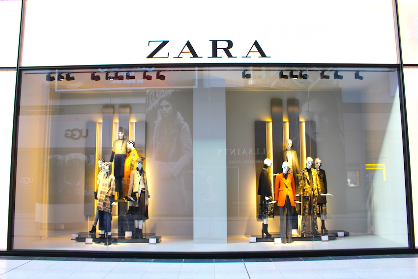 Window display at the new Zara CF Toronto Eaton Centre. Photo supplied