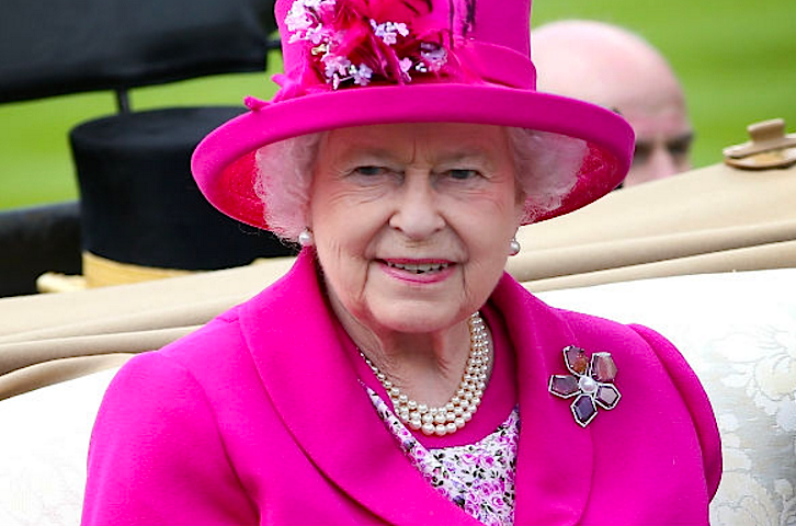 Her Majesty Queen Elizabeth II wears a commissioned Hillberg &amp; Berk broach. A similar version  can be purchased  on the retailer's website.&nbsp;
