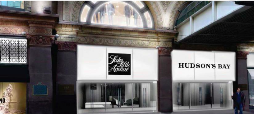 Queen Street entrance. Rendering: HBC