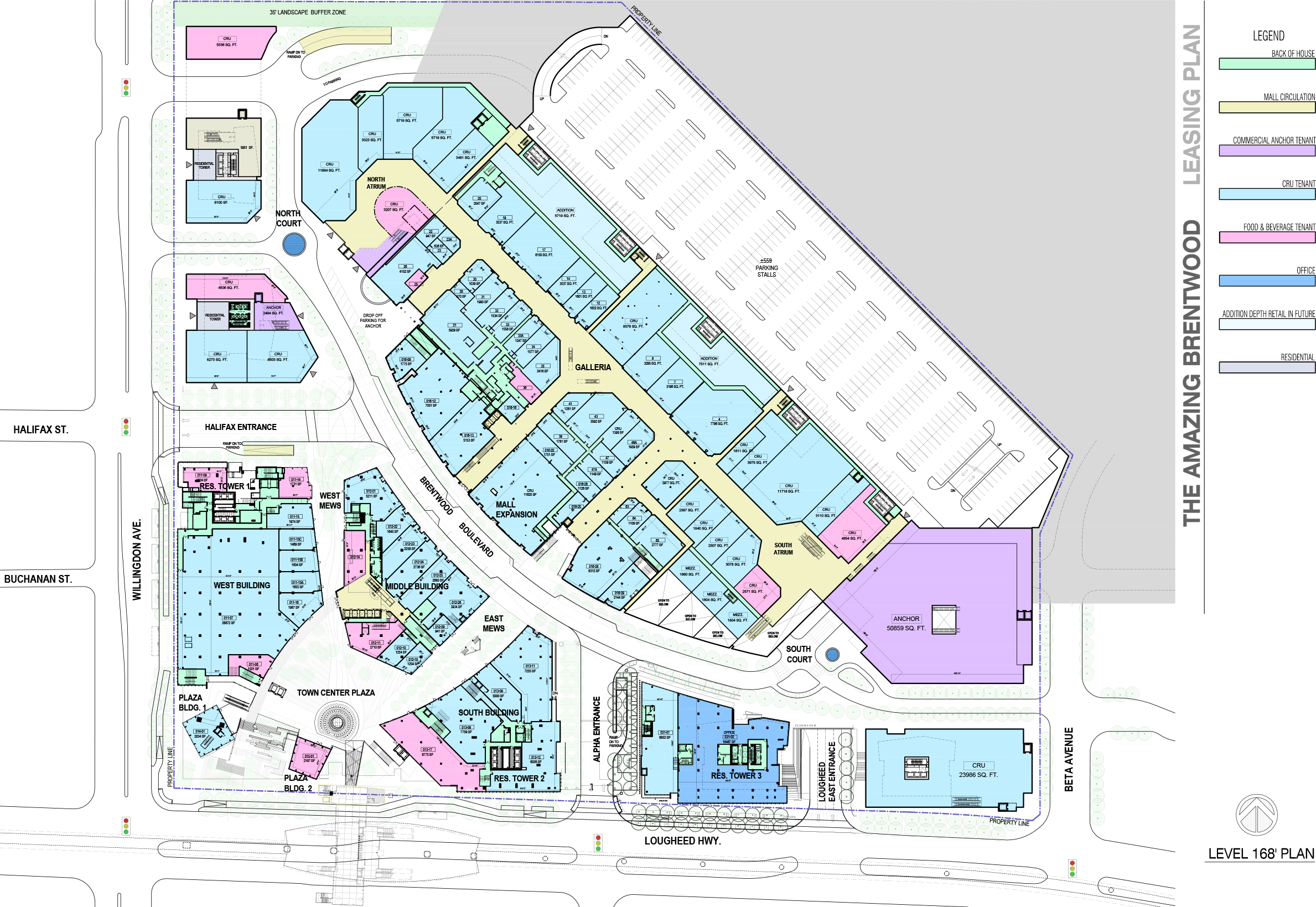 Ground Level.&nbsp;Click above to be directed to multiple lease plans on Brentwood's website